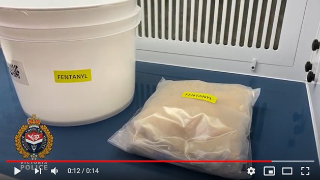 Video of the seized 90 percent fentanyl